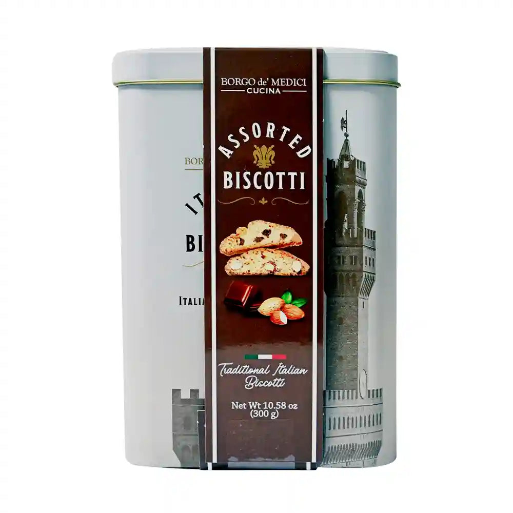 Borgo De Medici Traditional Italian Assorted Biscotti In Tin 300g